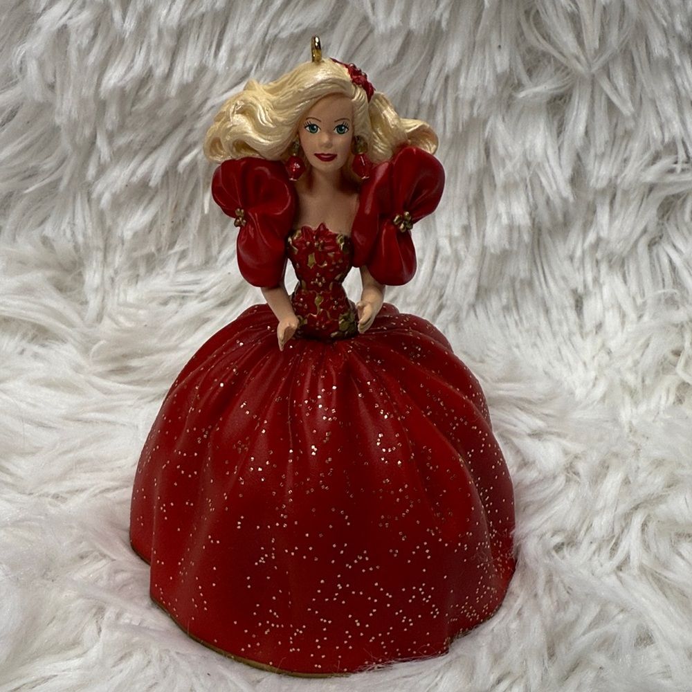 1993 Barbie Red and Gold Holiday Ornament